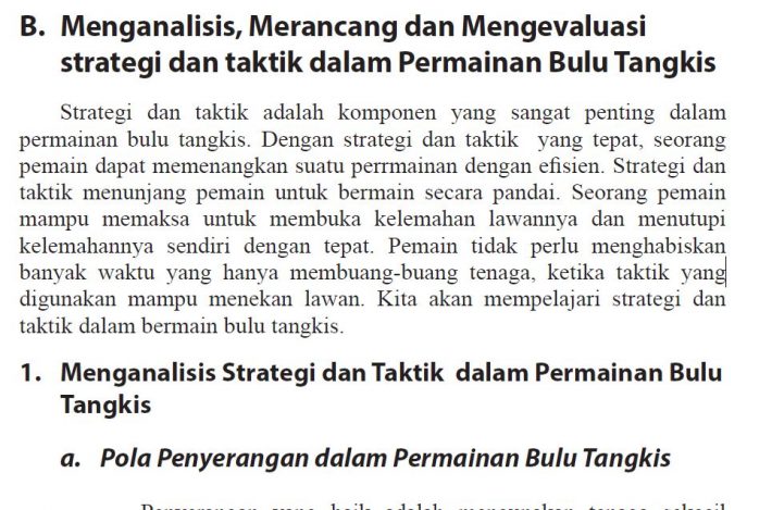 rangkuman materi pjok kelas 12 bulu tangkis Archives