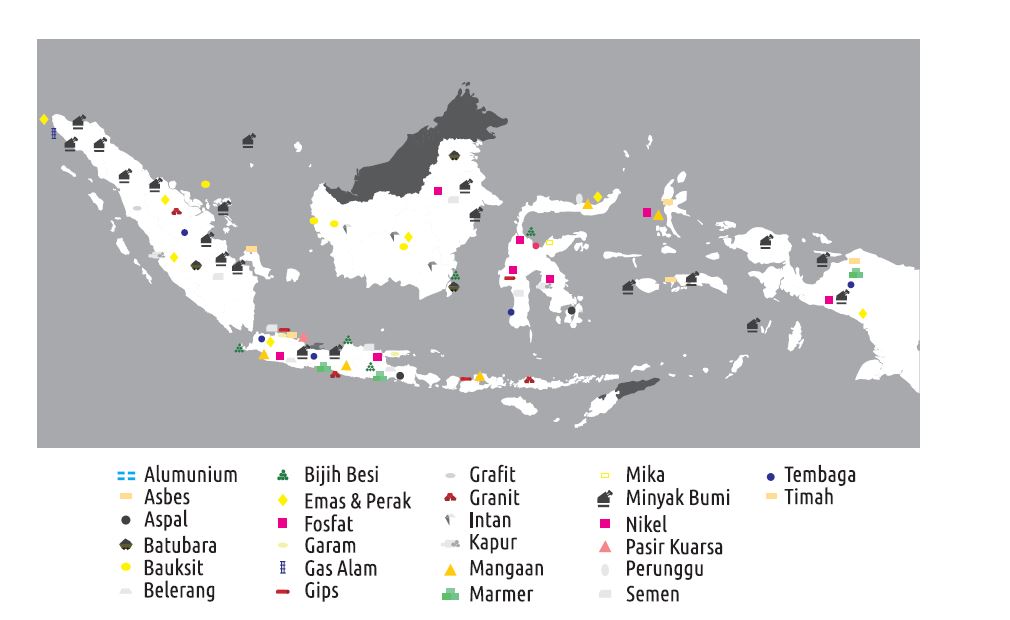 peta hasil tambang indonesia